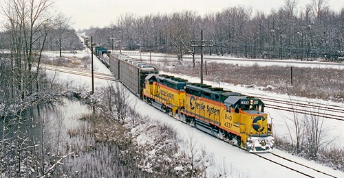 B&O Train Crossing GTW at Tappan